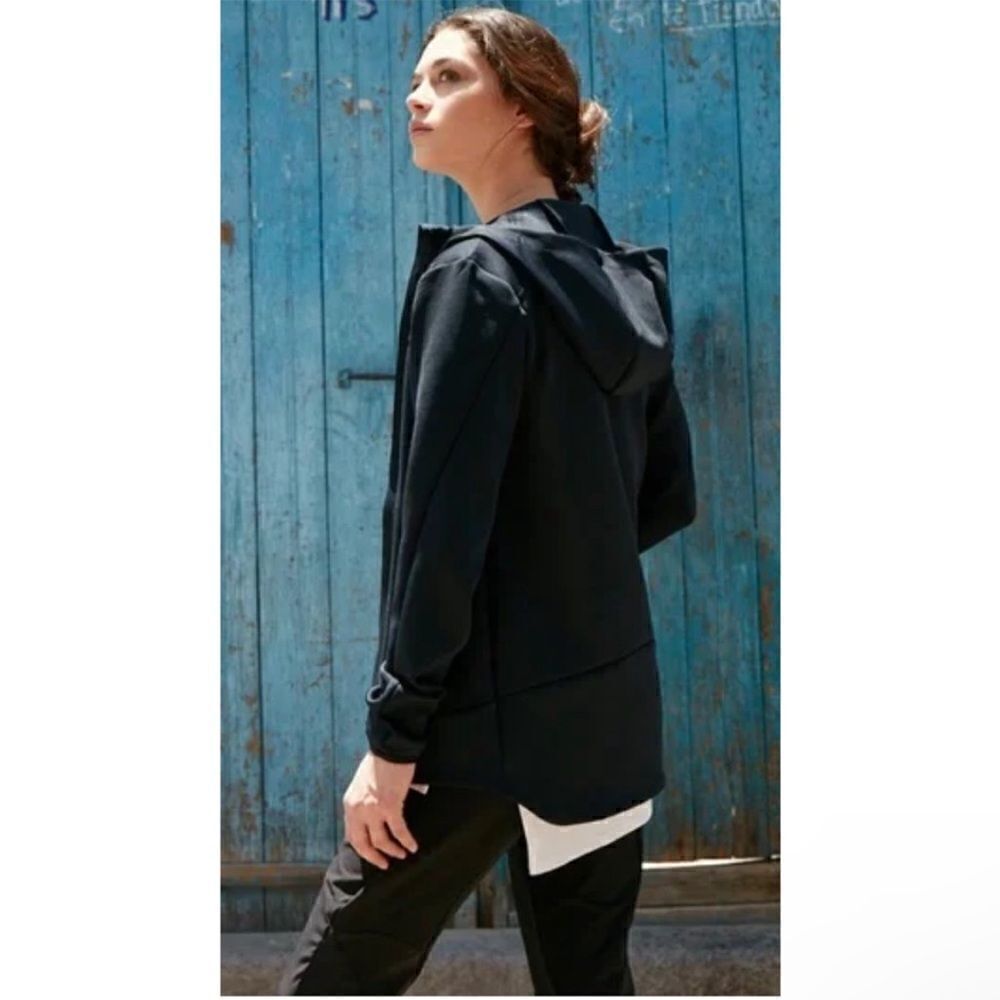 Paskho Black Full Zip Thick Scuba Hoodie with Warm Fleece Lining (Size: XS)